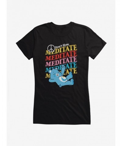 Care Bears Bedtime Bear Don't Hate Meditate Girls T-Shirt $10.71 T-Shirts