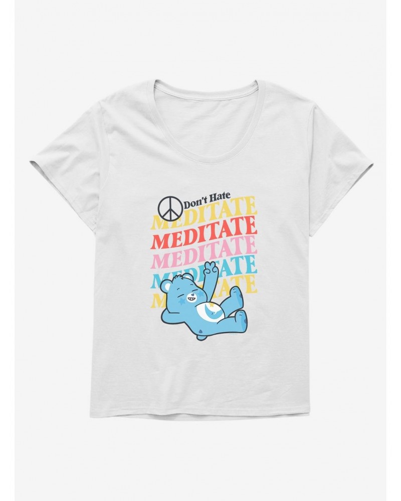 Care Bears Bedtime Bear Don't Hate Meditate Girls T-Shirt Plus Size $9.54 T-Shirts