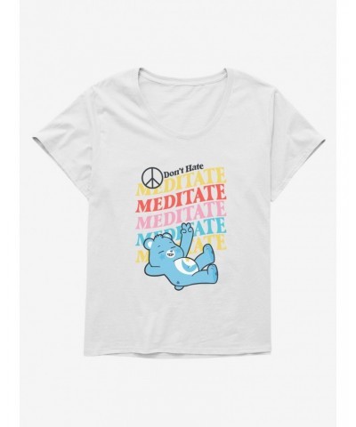 Care Bears Bedtime Bear Don't Hate Meditate Girls T-Shirt Plus Size $9.54 T-Shirts