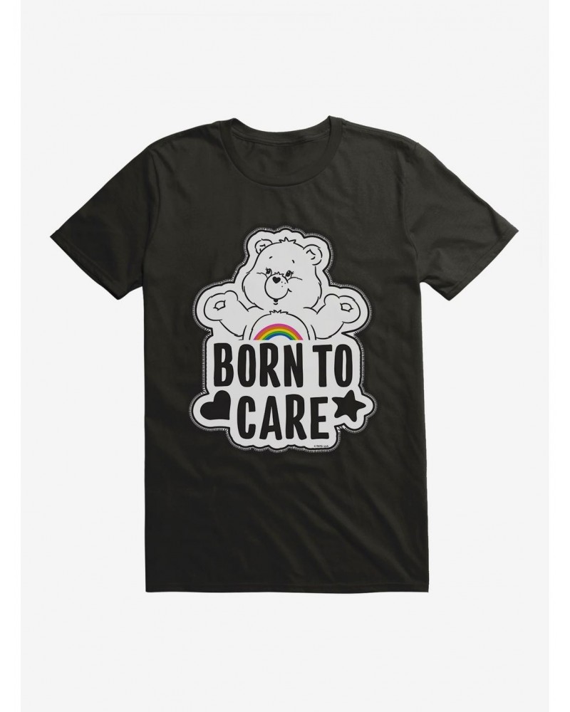 Care Bears Grayscale Cheer Born To Care T-Shirt $11.71 T-Shirts