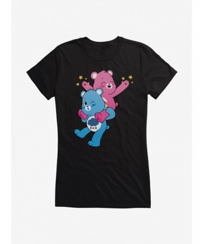 Care Bears Grumpy And Cheer Piggy Back Ride Girls T-Shirt $10.46 T-Shirts