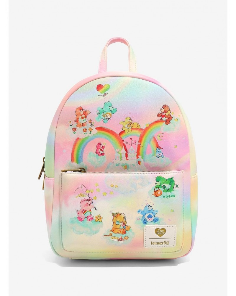 Loungefly Care Bears Rainbow Tie-Dye Mini Backpack $21.41 Backpacks