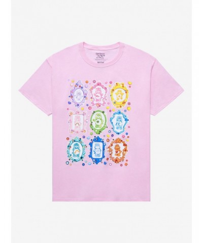 Care Bears Framed Portraits Boyfriend Fit Girls T-Shirt $12.37 T-Shirts