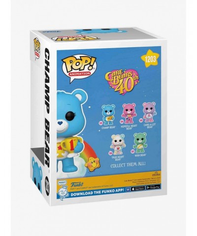 Funko Care Bears 40th Pop! Animation Champ Bear Vinyl Figure $6.06 Figures