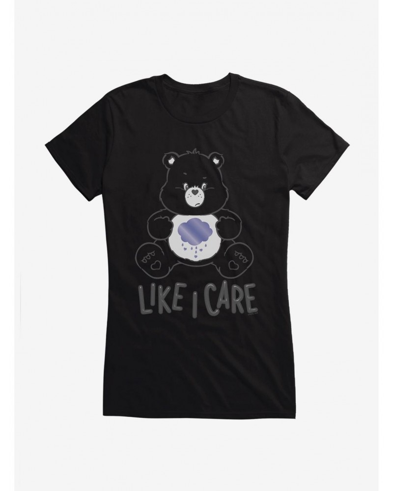 Care Bears Grumpy Bear Like I Care Girls T-Shirt $12.20 T-Shirts