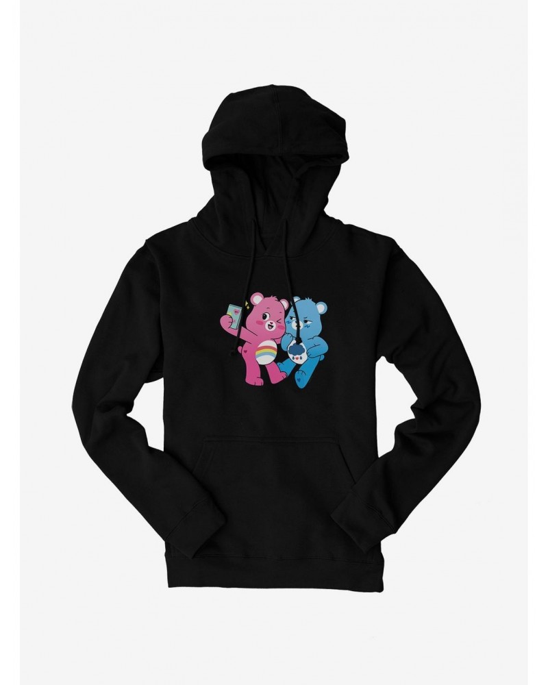 Care Bears Grumpy And Cheer Annoyed Selfie Hoodie $20.65 Hoodies